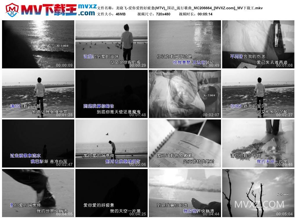 龙晓飞-爱你爱的好疲惫(MTV)_国语_流行歌曲_MC206664